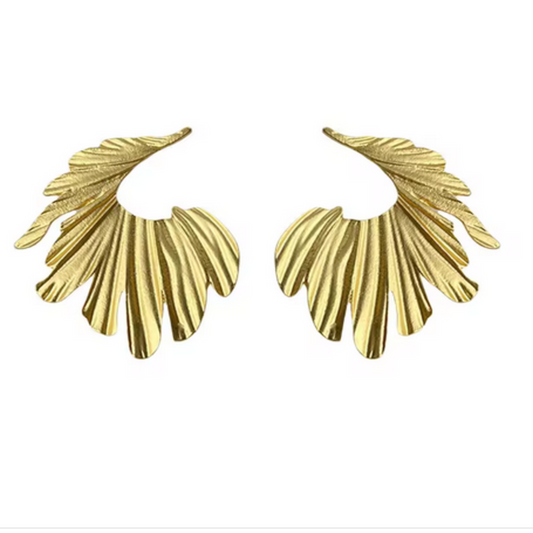 Boucles d'oreilles "Plumes d'Or"