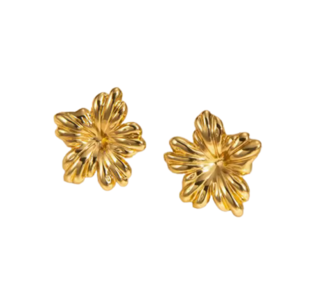 Boucles d'oreilles "Hibiscus Doré"